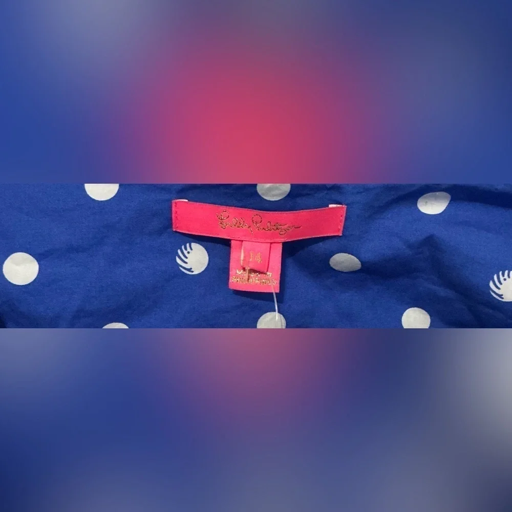 Lilly Pulitzer Blue and White Polka Kara Cotton Wrap Top (NWT)